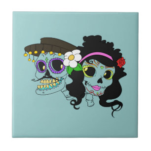 Carreau En Céramique Festive Day of the Dead Art