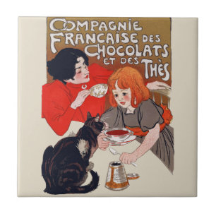 Carreau En Céramique Fête du chocolat français Steinlen Art