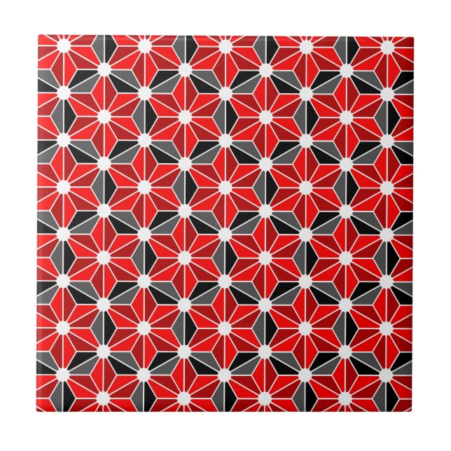 Carreau En Céramique Feuille d'Asanoha Japon (Devant)