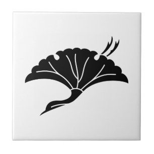 Carreau En Céramique Feuille de ginkgo en forme de grue