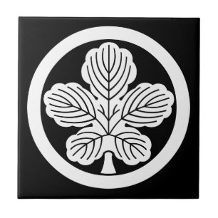 Carreau En Céramique Feuille de mûre de papier en cercle