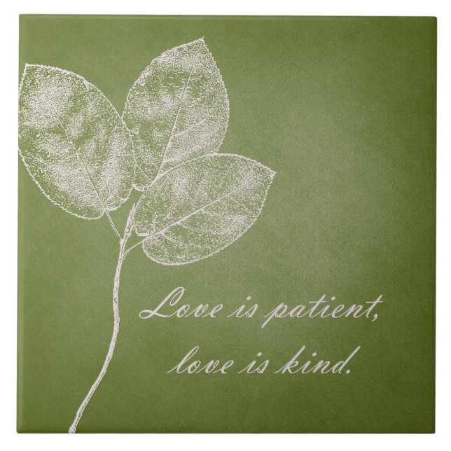 Carreau En Céramique Feuille grunge vert (Devant)