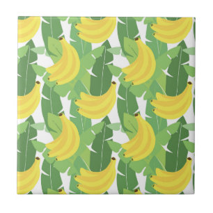 Carreau En Céramique Feuilles De Banane Et Motif De Fruits