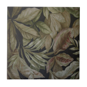 CARREAU EN CÉRAMIQUE FEUILLES DE PALMIERS TROPICAUX