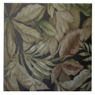 CARREAU EN CÉRAMIQUE FEUILLES DE PALMIERS TROPICAUX