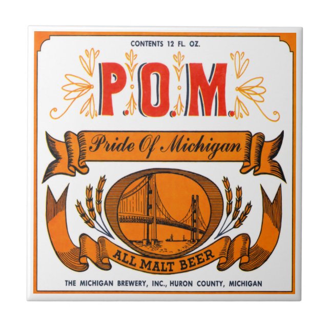 Carreau En Céramique Fierté de tuile de bière du Michigan (Devant)