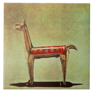 Carreau En Céramique Figurine argentée de lama, du Pérou, après 1438