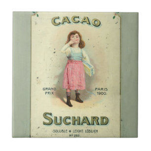Carreau En Céramique Fille au Baiser de Chocolat Victorien Sugar