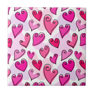 Carreau En Céramique Fille Coeurs Roses Cute Romantic Valentines Day