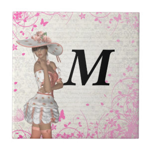 Carreau En Céramique fille d'été rose