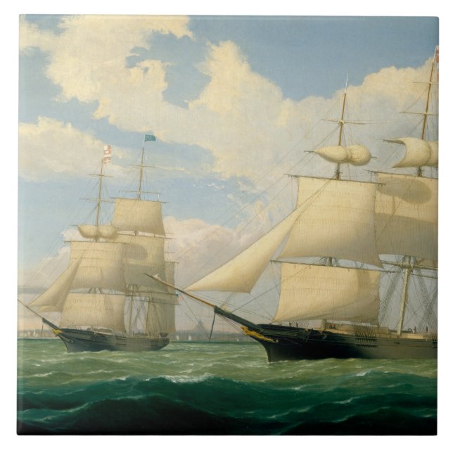 Carreau En Céramique Fitz Henry Lane - Les Navires "Flèche ailée" (Devant)