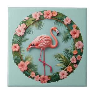 Carreau en céramique flamant équilibré Tropical Gr