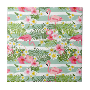 Carreau En Céramique Flamants roses Et Grèves