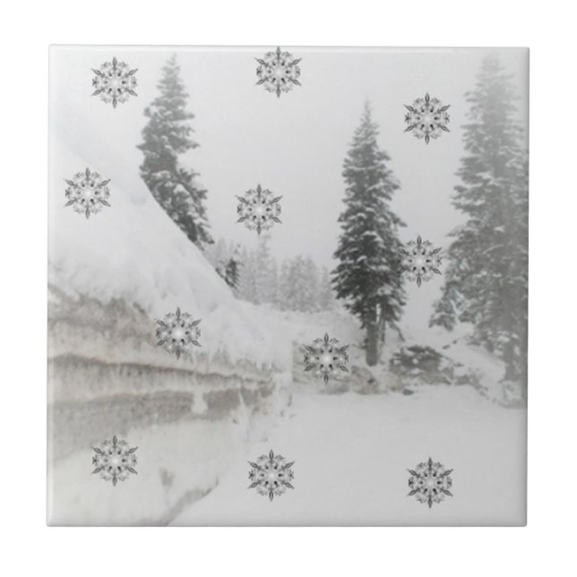 Carreau En Céramique Flammes de neige des chutes de neige Noël d'hiver (Devant)