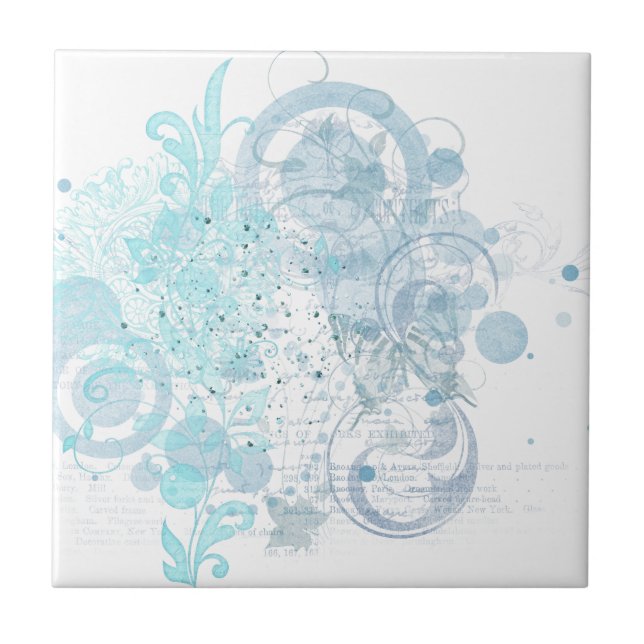 Carreau En Céramique Flèches bleues (Devant)