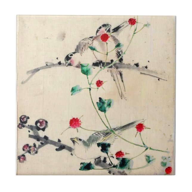 Carreau En Céramique Fleur asiatique (Devant)