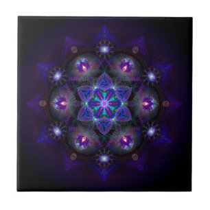 Carreau En Céramique Fleur de mandala de la vie