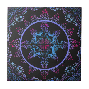 Carreau En Céramique Fleur de nuit Mandala
