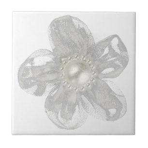 Carreau En Céramique Fleur de tulle gris clair