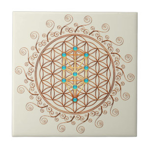 Carreau En Céramique Fleur de vie, arbre de vie, Kabbalah, Sephiroth
