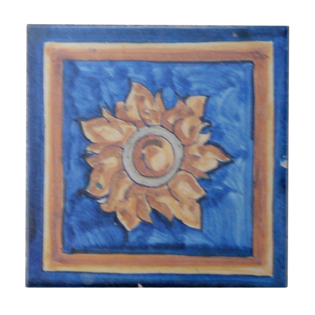 Carreau En Céramique Fleur/tuile d'Espagnol de Sun (Devant)