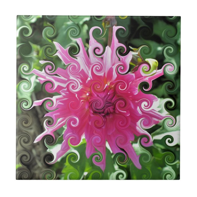 CARREAU EN CÉRAMIQUE FLEURS (Devant)