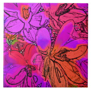 CARREAU EN CÉRAMIQUE FLEURS