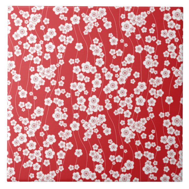 Carreau En Céramique Fleurs de cerisier (Devant)