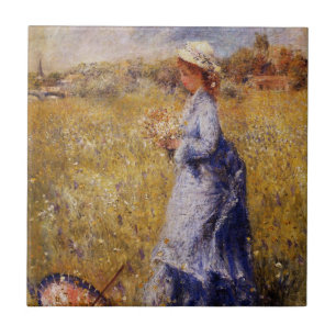 Carreau En Céramique Fleurs de collecte de filles par Renoir
