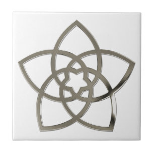 CARREAU EN CÉRAMIQUE FLEURS DE VENUS / ARGENT DE VÉNOMBRE