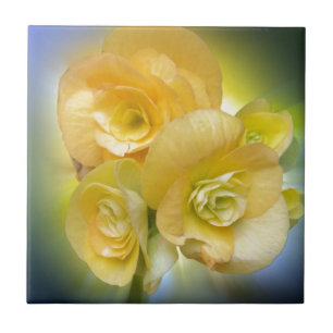 Carreau En Céramique fleurs jaunes brillant