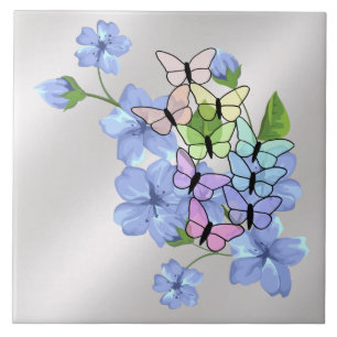 Carreau en céramique Fleurs & Papillons