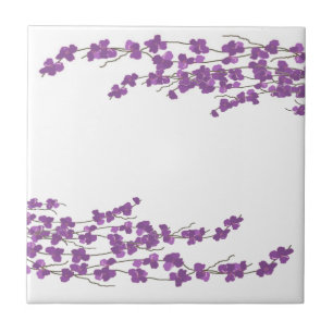 Carreau En Céramique Fleurs Violettes