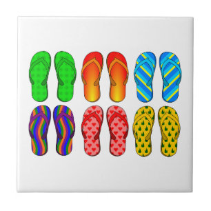Carreau En Céramique Flip Flop Chaussures Amusantes Plage d'été Bande