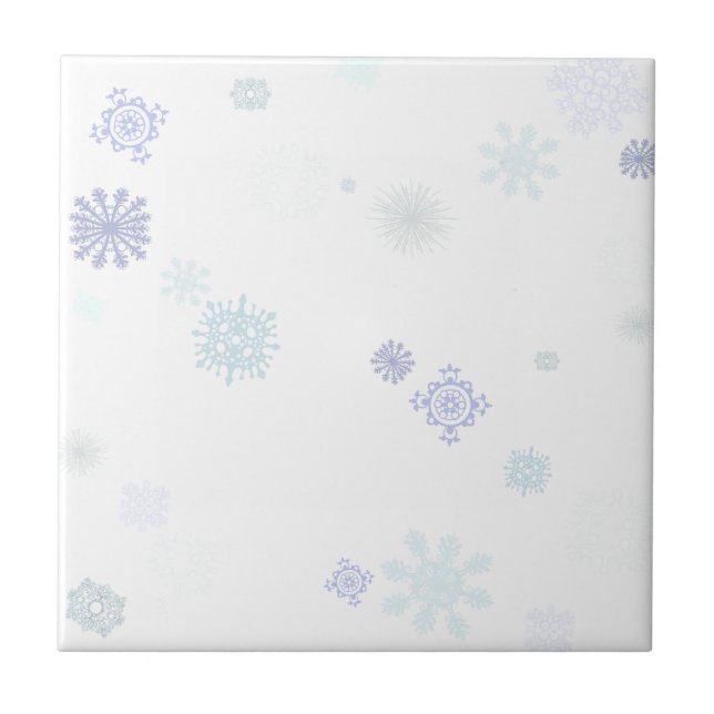 Carreau En Céramique Flocons de neige pâles (Devant)