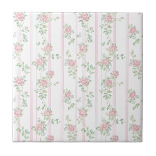 Carreau en céramique floral rose rose