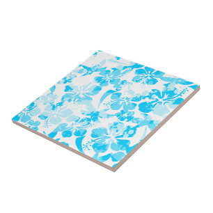 Carreau En Céramique Floral tropical peint par bleu