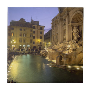 Carreau En Céramique Fontaine de Trevi la nuit, Rome, Lazio, Italie