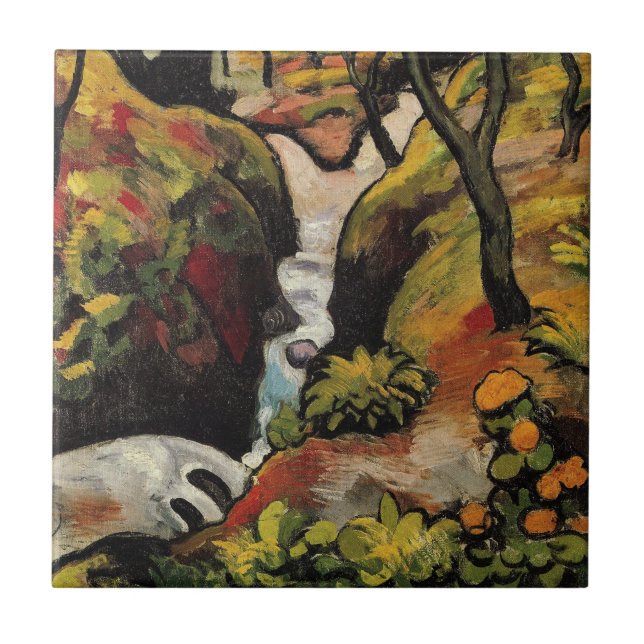 Carreau En Céramique Forest Brook par August Macke Expressionnisme Vint (Devant)