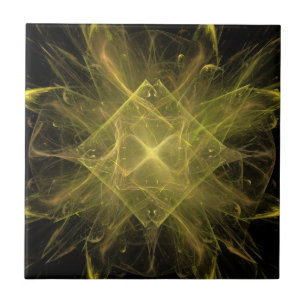 Carreau En Céramique Fractale jaune et noire