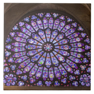 Carreau En Céramique France, Paris. Détail intérieur d'un vitrail