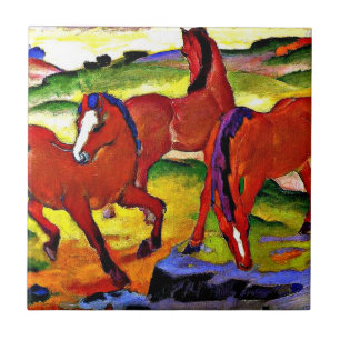 Carreau En Céramique Franz Marc - Chevaux de pâturage IV. 1911