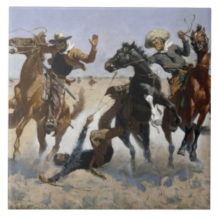 Carreau En Céramique Frederic Remington - aider un camarade