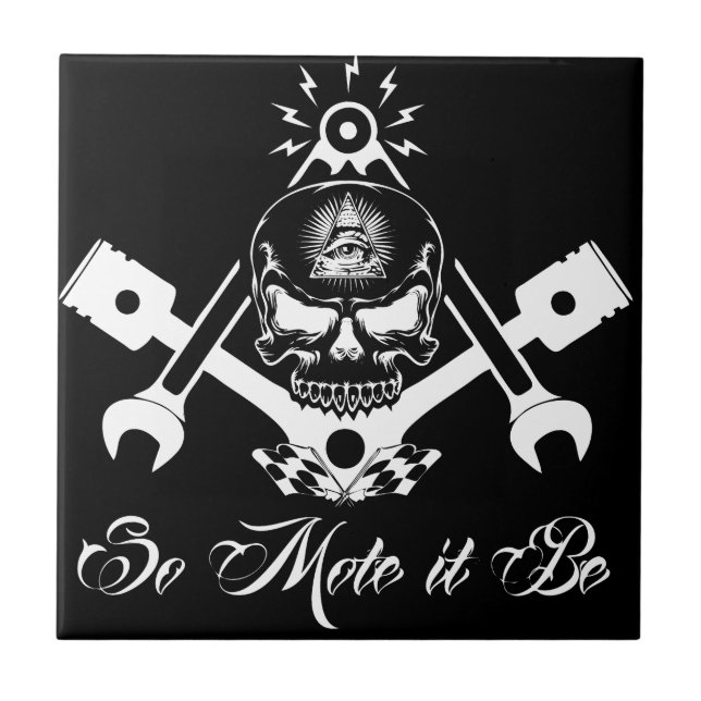 Carreau En Céramique Freemason-Widows-Sons-Masonic-Hotrod-Logo-20160407 (Devant)