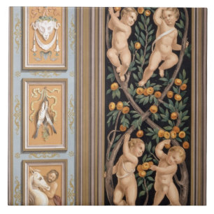 Carreau En Céramique Fresque des cupidons de l'église de St Ambroglio,
