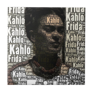 Carreau En Céramique Frida Kahlo Lettering Portrait