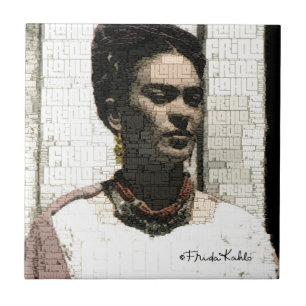 Carreau En Céramique Frida Kahlo Portrait textile