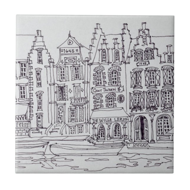 Carreau En Céramique Front de mer de l'architecture flamande, Gand, Bel (Devant)