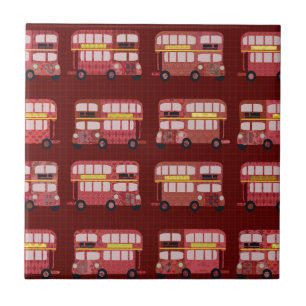 Carreau En Céramique Fun London Double Decker Bus Cartoon Motif