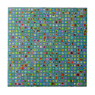Carreau En Céramique Funky Turquoise texturé mosaïque Motif